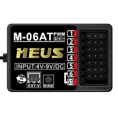 MEUS Racing 2.4GHz RC Receiver M 06AT Long Range Control with Gyro for Enhanced RC Radio Transmitter Range Compatibility with ME 10B Transmitter
