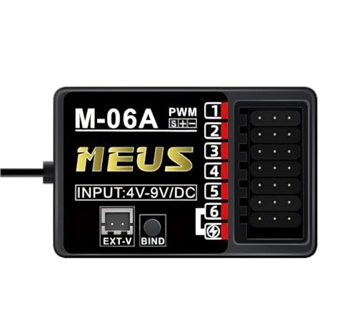 MEUS Racing 2.4GHz Long Range RC Radio Receiver M 06A 6CH Compatible with ME 10B Transmitter for RC Car Boat Tank