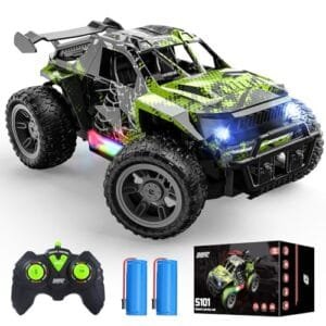 DEERC 1 18 Scale RC Truck Race Monster Truck Toy with LED Lights 2 4Ghz Remote Control for Kids Boys Girls
