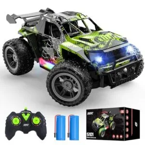 DEERC 1 18 Scale RC Truck Race Monster Truck Toy with LED Lights 2 4Ghz Remote Control for Kids Boys Girls