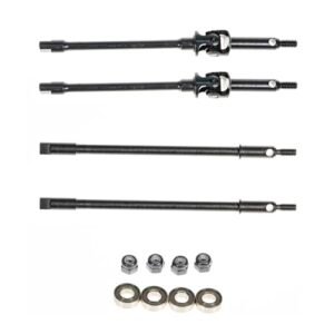 RampCrab Steel Universal Joint Drive Shaft RC Belt Drive Parts for SCX24 AX24 1 24 RC Crawler Car Inside 8mm Length Front Rear Axle Shafts