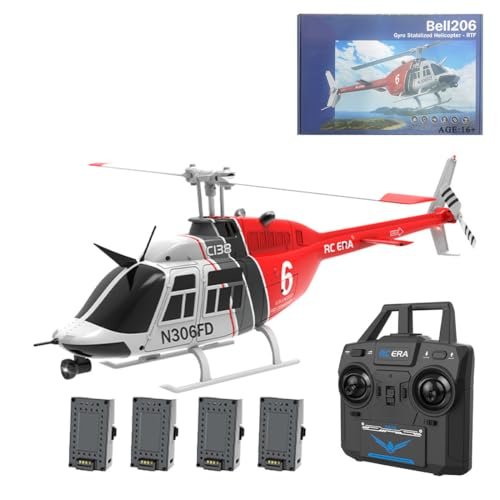 Wooptoothy C138 Bell206 Modular RC Plane 1:33 Scale 2.4G 6CH RTF Single Propeller Aileron Free Six-axis Gyroscope One-Touch Function for Adults Beginners