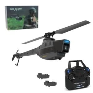C128 Scout Trainer RC Helicopter with 1080P Camera 2.4G 4CH Remote Control 6 Axis Gyro for Beginners Includes 2 Batteries