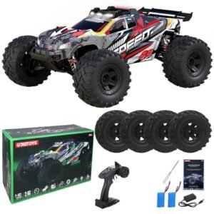 TINGEN 1 10 Brush RC Car with RC Real Jet Turbine Engines for Adults 46KM H Off Road 4WD Remote Control 100Meter Range Red