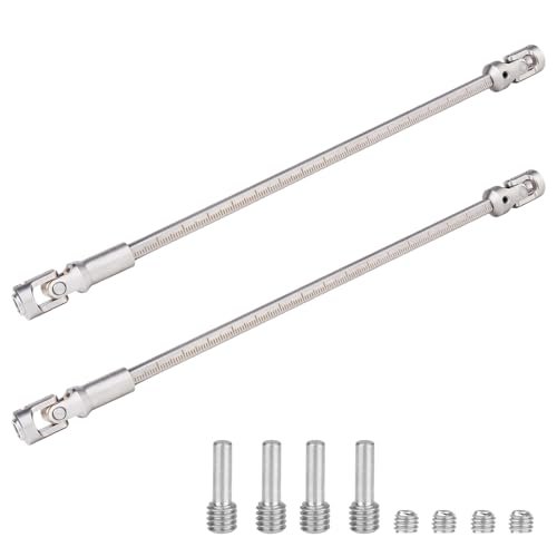RC Plane Laser Cut Plan Stainless Steel Drive Shaft 232 248mm Universal Joint for 1/10 Scale RC Crawler Axial SCX10 Capra TRX4 Redcat Gen8 Gen7 Upgrades Parts Silver