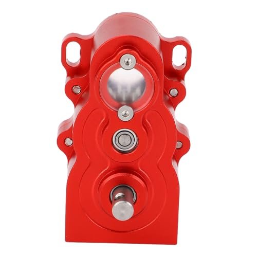D1RC Aluminum CNC Vertical Gearbox Motor Fix RC Car Upgrade Parts Adjustable Gear Ratio High Efficiency for SCX10 1/10 Remote Control Car Red