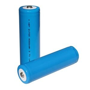 KBT 2 Pack 21750 Button Top 4.2V Rechargeable 4000mAh Battery with Over Charge Protection
