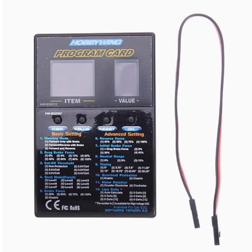 STASRC Hobbywing Brushless Electric Tuning Parameter Programming Card for RC Car Nitro Engine Tuning