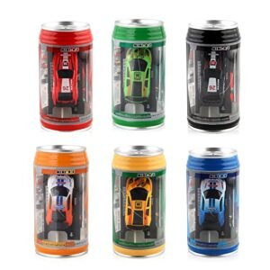Tainrunse 5Pcs Mini Can Remote Control Car, Roadblocks Cans Design Creative Simulation Racing Car Toy for Kids Girls Boys Gift (6Pcs)