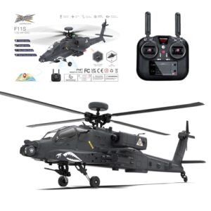 Razordon F11 S AH64 Jet Turbine RC Helicopter 1 32 Scale 2 4G 6CH Dual Axis Co Drive Flybarless Stunt Military Helicopter with GPS Flight Control System RTF GPS Smart Version