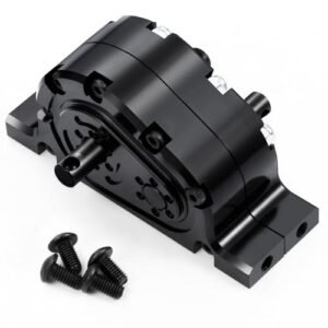 WEFEINO Aluminum Alloy Transfer Case 12T 24T Gearbox Kit RC Enclosed Trailer Parts for 1 14 Tamiya Trailer Tractor Truck Car