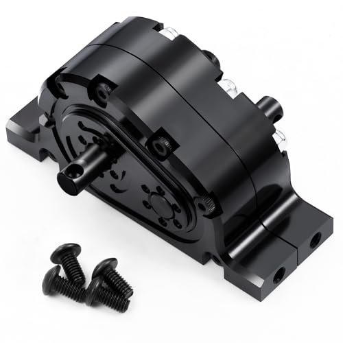 WEFEINO Aluminum Alloy Transfer Case 12T 24T Gearbox Kit RC Enclosed Trailer Parts for 1/14 Tamiya Trailer Tractor Truck Car