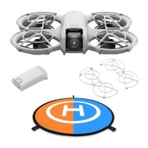 DJI Neo Palm Sized Lightweight Drone Bundle with 30 Inch Double Sided Landing Pad and Carrying Case