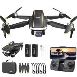 CHUBORY A68 RC Excavator 3D Printed Drone with 2K HD Camera Brushless Motor WiFi FPV Quadcopter Auto Hover 3D Flips Headless Mode Trajectory Flight 2 Batteries Carrying Case