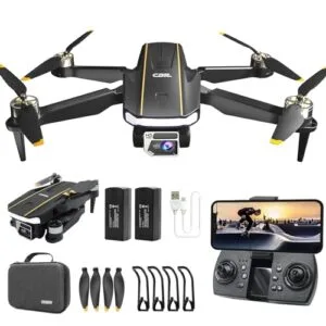 CHUBORY A68 RC Excavator 3D Printed Drone with 2K HD Camera Brushless Motor WiFi FPV Quadcopter Auto Hover 3D Flips Headless Mode Trajectory Flight 2 Batteries Carrying Case