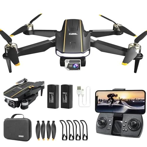 CHUBORY A68 RC Excavator 3D Printed Drone with 2K HD Camera Brushless Motor WiFi FPV Quadcopter Auto Hover 3D Flips Headless Mode Trajectory Flight 2 Batteries Carrying Case