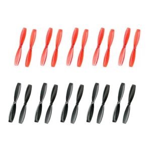 Wedico RC Bulldozer Compatible 20PCS 55mm 2 Blades CW CCW Propellers for DIY Model Toy Parts Black and Red