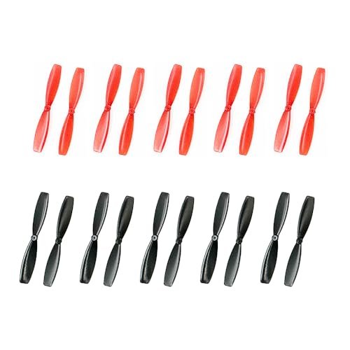 Wedico RC Bulldozer Compatible 20PCS 55mm 2 Blades CW CCW Propellers for DIY Model Toy Parts Black and Red