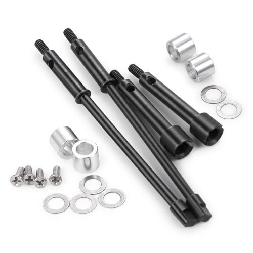 MORLORDY Best 3D Printer for RC Parts 4Pcs Front Rear CVD Driveshafts Steel Axle Shafts Upgrade for 1/24 Axial SCX24 C10 JLU Bronco Gladiator Deadbolt