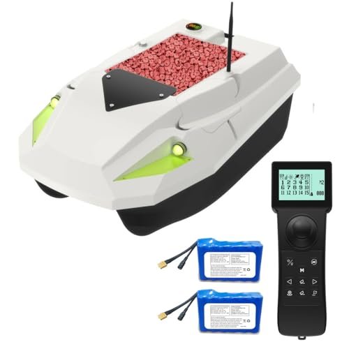 12V RC Fishing Bait Boat for Carp Fishing with GPS Auto Return, 3-Speed Gear, 2x5200mAh Batteries, Bottom Leak-Type Design, Low Battery Alarm, 100 GPS Points – Perfect for Bait and Hook Delivery