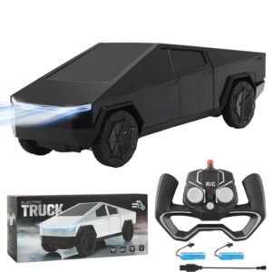 Black 1/24 Scale Pickup RC Car Rechargeable Remote Control Truck with LED Lights and Loadspace for Adults and Kids