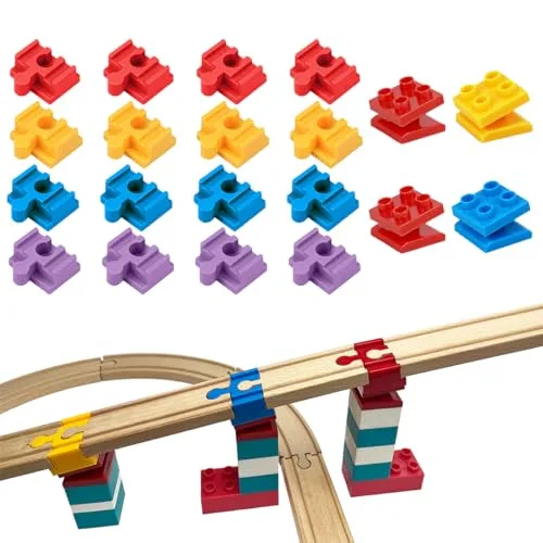 RC Christmas Train Wooden Track Accessories 20 pcs Connector Set Compatible with All Major Brands