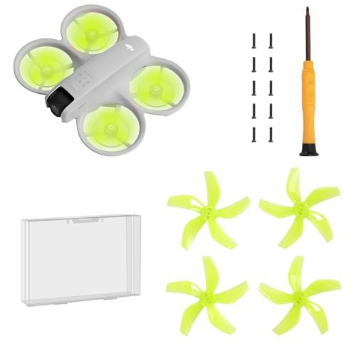 TEHAOUU Drone Colorful Propellers for DJI Neo Compatible with RC Wing Launcher Low Noise Light Weight Durable Green 4pcs
