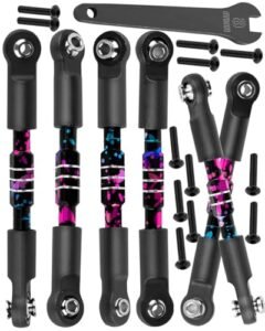 HopsupRC Adjustable Turnbuckles Camber Links Steering Links Upgrade Kit for Big 4x4 RC Trucks Including 1/8 Typhon and 1/10 Big Rock V3 Models 6PCS Set