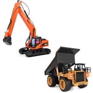 kolegend Remote Control Dump Truck & 1/14 Scale Long Arms Remote Control Excavator