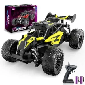 Carox 1 16 Scale RC Car for Kids with Advanced Shock Absorption 2.4GHz High Speed Electric Monster Truck 20km h Dual 1000mAh Rechargeable Batteries All Terrain Tires Ideal Gift for Boys Aged 6 12