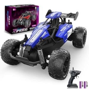 Carox 1 16 Scale Shock RC Car for Kids 2.4GHz High Speed Electric Monster Truck with Dual 1000mAh Batteries and All Terrain Tires