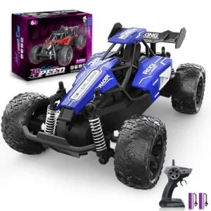 Carox 1 16 Scale Shock RC Car for Kids 2.4GHz High Speed Electric Monster Truck with Dual 1000mAh Batteries and All Terrain Tires
