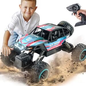 BEZGAR Roman Atwood RC Truck 1:12 Scale Remote Control Monster Truck with Light and 45° Climbing Capability