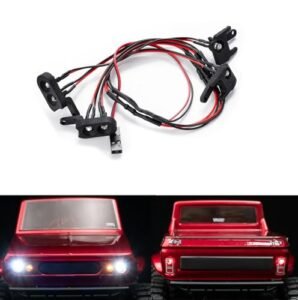 RCLIONS LED Headlights Taillight Front Rear Lamp Light Kit with RC Car Screw Kit for 1 18 Redcat Ascent RC Crawler Car Upgrades Parts