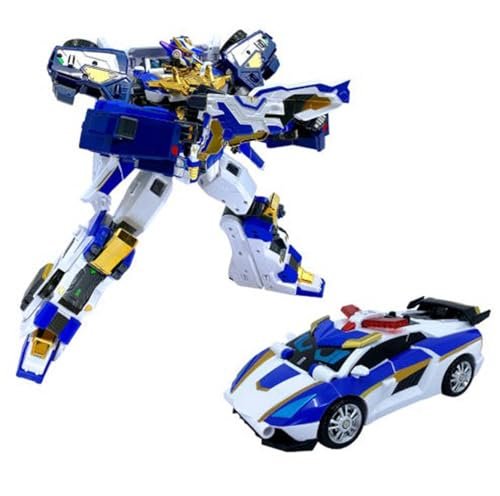 SSmall Metal Cardbot S Blue COP Trinity Transforming Robot Police Car Armor Bus
