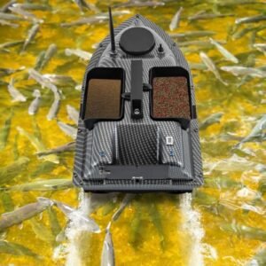LEYSRIS 52w Fishing Bait Boat, Max.10000rpm 70.87in/S Bait Boat, 1968ft Control Range Yaw Auto-Correction Rc Bait Boat Fishing Boat with Night Lights Design (Gray-Without Light Strip)