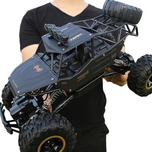 Mukola Large Scale RC Car Bodies 1/12 Off Road Monster Truck Crawler with Head Lights 4WD All Terrains Remote Control Vehicle Two Rechargeable Batteries for Kids Adults