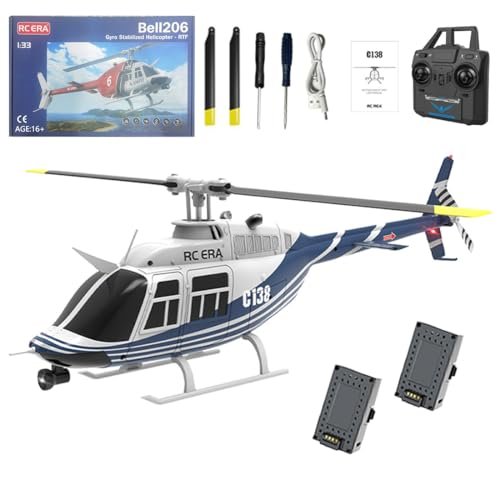 Retropo RC ERA C138 1 3 Scale RC Helicopter for Adults 2.4G 6CH with Altitude Hold Optical Flow Positioning RTF Version Blue White