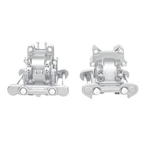 BEAXTURBO Super Deluxe RC Crane Racing Upgrade Parts CNC Aluminum 7075 Front Rear Gear Box Set for Losi 8IGHT X Super Lasernut 1 6 6S TLR242025 and TLR242043 Silver