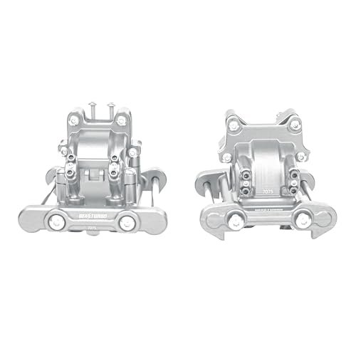 BEAXTURBO Super Deluxe RC Crane Racing Upgrade Parts CNC Aluminum 7075 Front Rear Gear Box Set for Losi 8IGHT X Super Lasernut 1 6 6S TLR242025 and TLR242043 Silver