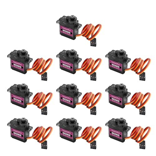 AYWHP MG90S Micro Servo Motor Kit 10 Pcs RC Motor Arduino Compatible Metal Gear Servo for RC Helicopter Car Boat and Robotics