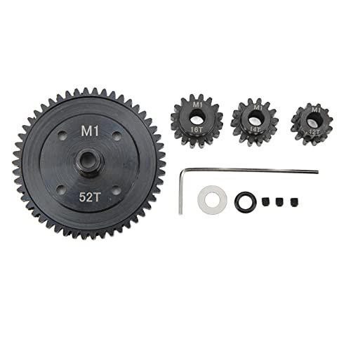 M1 5mm 52T Spur Main Gear and Mod 1 Pinion Gear Set 12T 14T 16T for 1/8 1/7 RC Cars