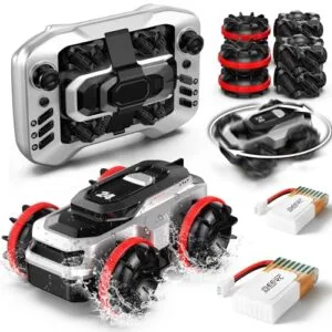 DEERC Mini 4WD Amphibious Remote Control Car Best Beach RC Car Waterproof All Terrain Truck with 360 Spins and 50 Minute Playtime