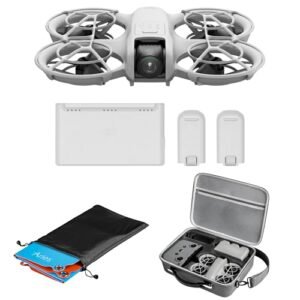 DJI Neo Mini Drone with 4K UHD Camera for Adults 135g Self Flying Drone Perfect for RC Jet Flying Enthusiasts Bundle with Carrying Case and Foldable Landing Pad