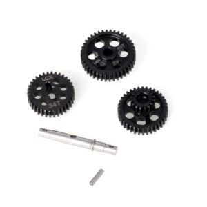 LCX Racing 1/18th RC Crawler Car Hard Steel Transmission Gear Set Gearbox Gears for Axial UTB18 Capra Unlimited Trail Buggy Upgrades Parts Accessories with Belted RC Car Tires