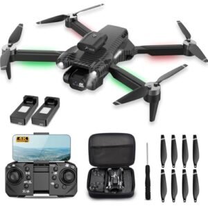 SkyGuardian RC Emergency Lights Drone with 4K Camera for Kids and Adults Foldable Design with Auto Hover and 360 Flips