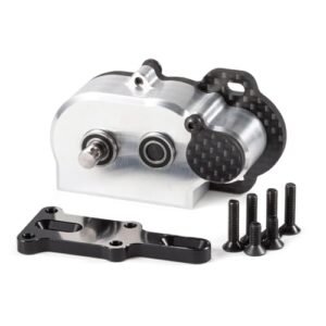HooCrawler 1/10 RC Straight Axle Transmission 48Pitch Tiny Gearbox Slidable Shim Ultralight for RC Ultralight Airplane and Crawler Axial AR44 AR45 Vanquish F9 F10 LCG Chassis Silver