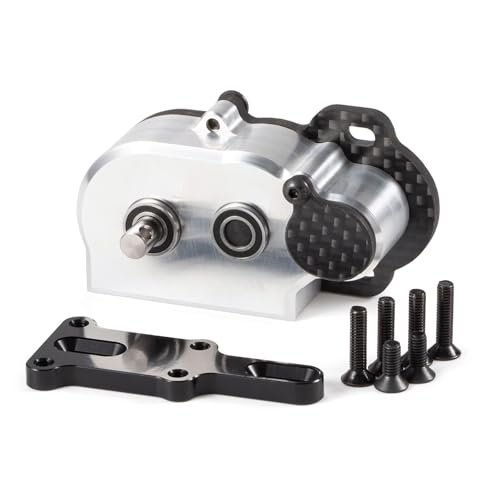 HooCrawler 1/10 RC Straight Axle Transmission 48Pitch Tiny Gearbox Slidable Shim Ultralight for RC Ultralight Airplane and Crawler Axial AR44 AR45 Vanquish F9 F10 LCG Chassis Silver