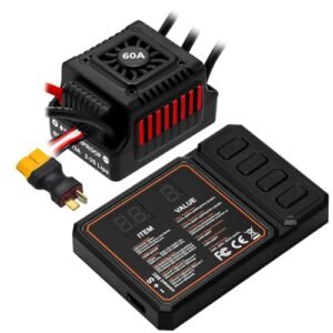 Hobby Fans Upgraded 60A Brushless ESC Electronic Speed Controller for Best Hobby RC Truck 2 3S Waterproof with Programming Card