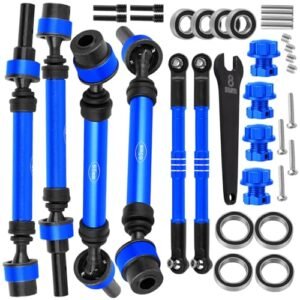 Jett RC Engines Compatible RC Upgrades Part for 1/10 WideMaxx 89086 4 RC Car 45 Steel Drive Shaft CVD Axles Driveshaft and Aluminum Turnbuckles Camber Links Hops Up Navy Blue